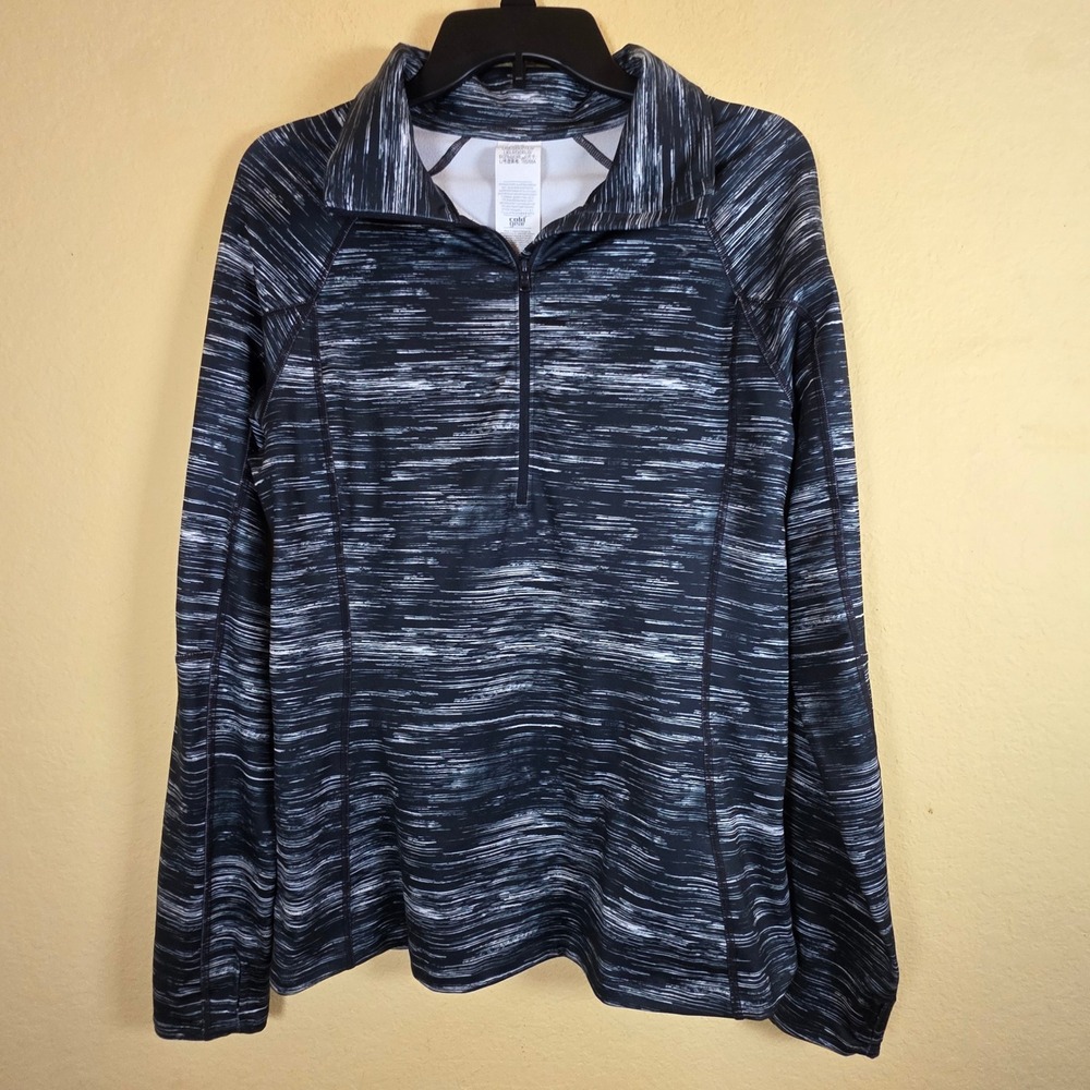 Under Armour Cold Gear Women's Black White‎ Marled 1/4 Zip Pullover L athletic